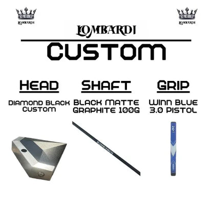 Lombardi Golf Custom Black Diamond Mallet Golf Putter - GOLF LEAGUE