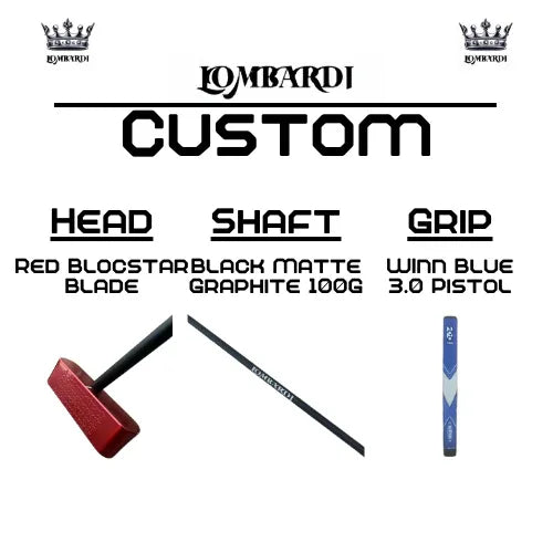 Lombardi Golf Custom Red Blocstar Blade Golf Putter - GOLF LEAGUE