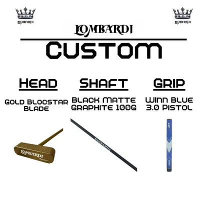 Lombardi Golf Custom Gold Blocstar Blade Golf Putter - GOLF LEAGUE