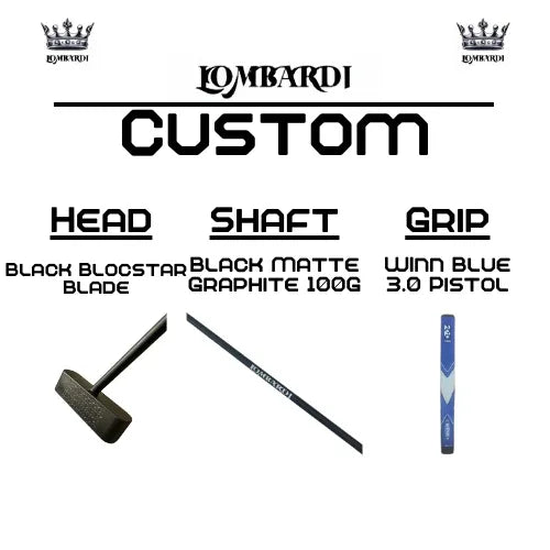 Lombardi Golf Custom Black Blocstar Blade Golf Putter - GOLF LEAGUE