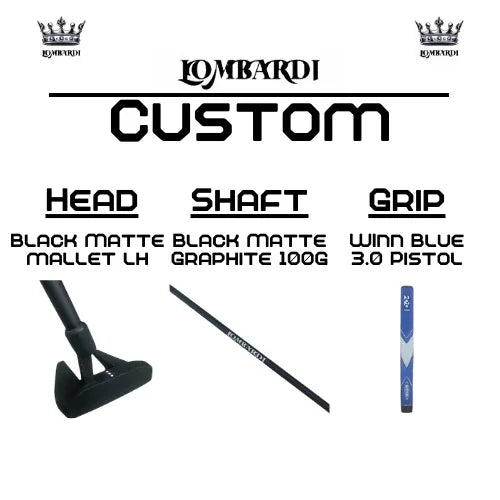 Lombardi Golf Custom Black Matte Left Hand Mallet Golf Putter - GOLF LEAGUE