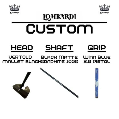 Lombardi Golf Custom Black Vertolo Mallet Golf Putter - GOLF LEAGUE