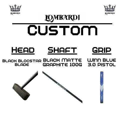 Lombardi Golf Custom Black Blocstar Blade Golf Putter - GOLF LEAGUE