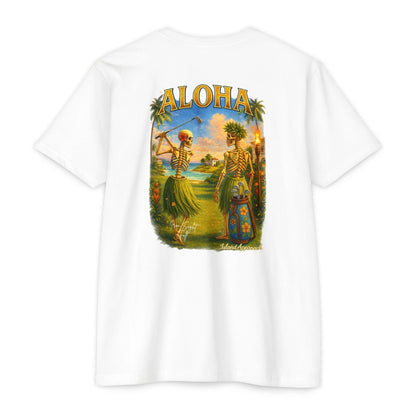 Aloha Island Skeleton Hawaiian Couple Golf T-Shirt
