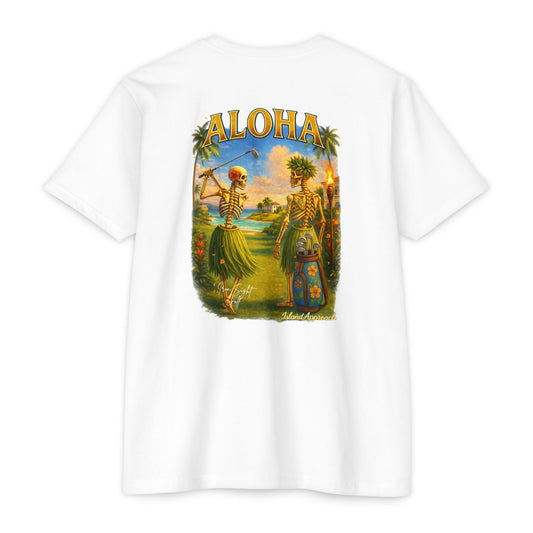 Aloha Island Skeleton Hawaiian Couple Golf T-Shirt