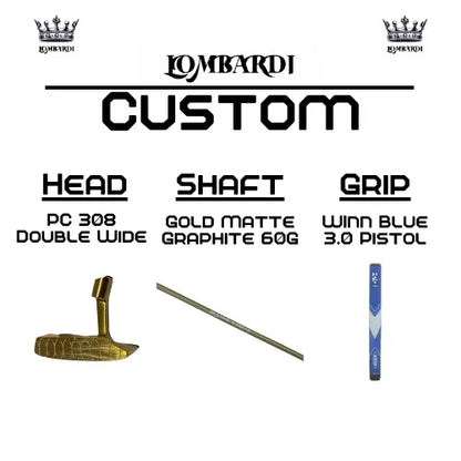 Lombardi Golf Custom Gold PC-308 Double Wide Blade-Golf Putter - GOLF LEAGUE