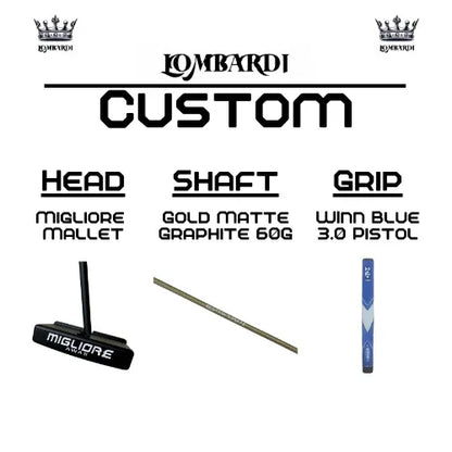 Lombardi Golf Custom Black Migliore Mallet Golf Putter - GOLF LEAGUE