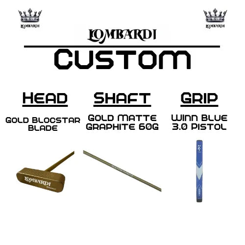 Lombardi Golf Custom Gold Blocstar Blade Golf Putter - GOLF LEAGUE