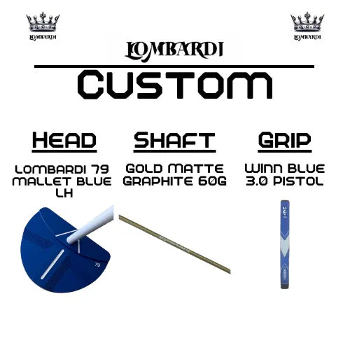 Lombardi Golf Custom Blue 79 Left-Handed Mallet Golf Putter - GOLF LEAGUE