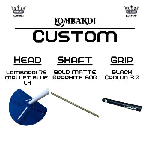 Lombardi Golf Custom Blue 79 Left-Handed Mallet Golf Putter - GOLF LEAGUE