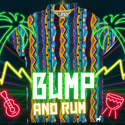 Bump and Rum | Fun and Crazy Tribal Pattern Golf Polo for Men (ATHLETIC FIT)