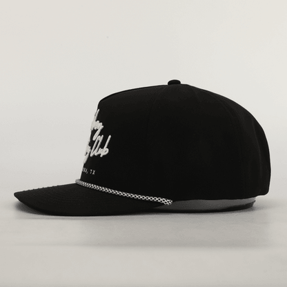 Cursive Roped Hat Black