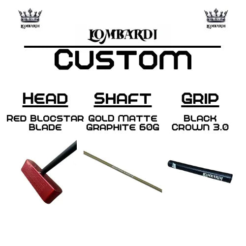 Lombardi Golf Custom Red Blocstar Blade Golf Putter - GOLF LEAGUE