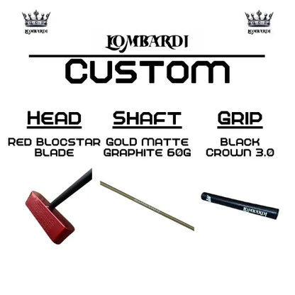 Lombardi Golf Custom Red Blocstar Blade Golf Putter - GOLF LEAGUE