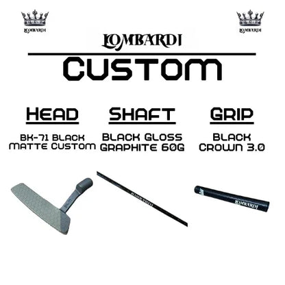 Lombardi Golf Custom Black Matte BK-71 Blade Golf Putter - GOLF LEAGUE