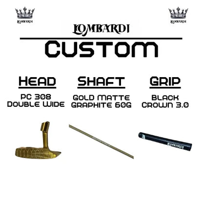 Lombardi Golf Custom Gold PC-308 Double Wide Blade-Golf Putter - GOLF LEAGUE