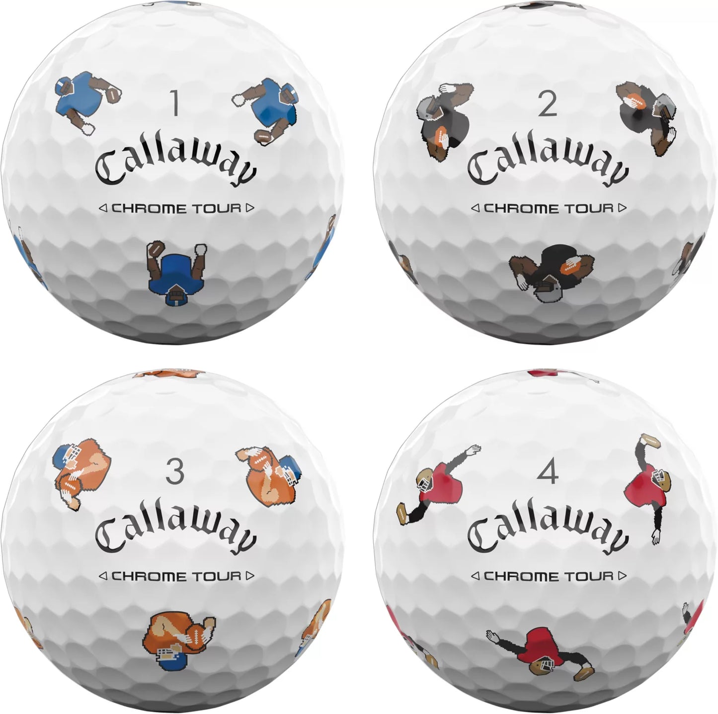 Callaway 2024 Chrome Tour Retro Football Truvis Golf Balls