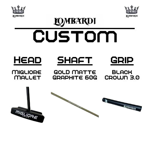 Lombardi Golf Custom Black Migliore Mallet Golf Putter - GOLF LEAGUE