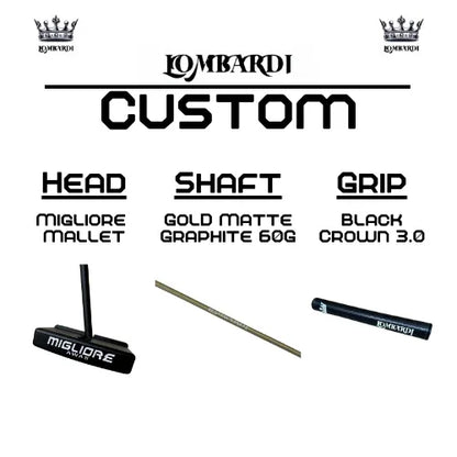 Lombardi Golf Custom Black Migliore Mallet Golf Putter - GOLF LEAGUE