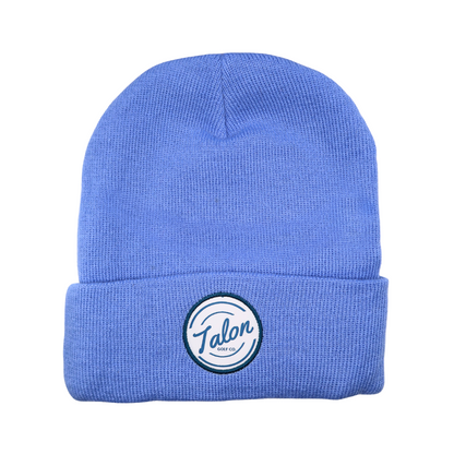 Blue Knit Beanie w/ White Talon Circle Logo