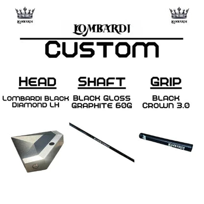 Lombardi Golf Custom Black Diamond Left-Hand Mallet Golf Putter - GOLF LEAGUE