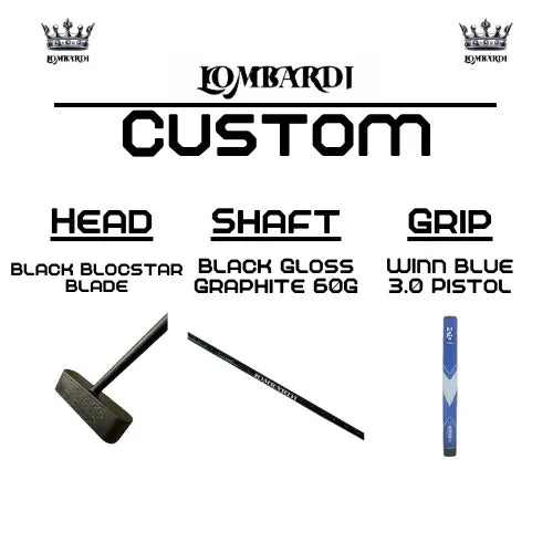 Lombardi Golf Custom Black Blocstar Blade Golf Putter - GOLF LEAGUE