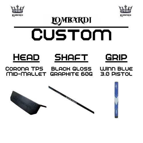 Lombardi Golf Custom Black Corona TPS Mallet Golf Putter - GOLF LEAGUE