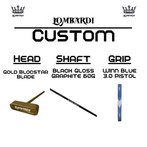 Lombardi Golf Custom Gold Blocstar Blade Golf Putter - GOLF LEAGUE