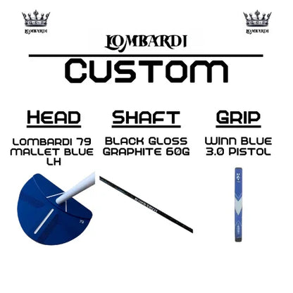 Lombardi Golf Custom Blue 79 Left-Handed Mallet Golf Putter - GOLF LEAGUE