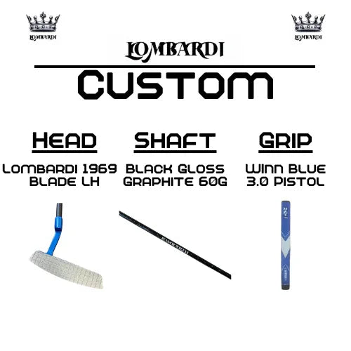 Lombardi Golf Custom Blue 1969 Double Wide Blade Left Hand Golf Putter - GOLF LEAGUE