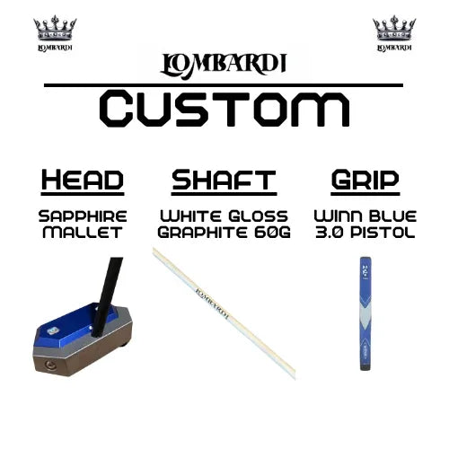 Lombardi Golf Custom Blue Sapphire Mallet Golf Putter - GOLF LEAGUE