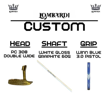 Lombardi Golf Custom Gold PC-308 Double Wide Blade-Golf Putter - GOLF LEAGUE