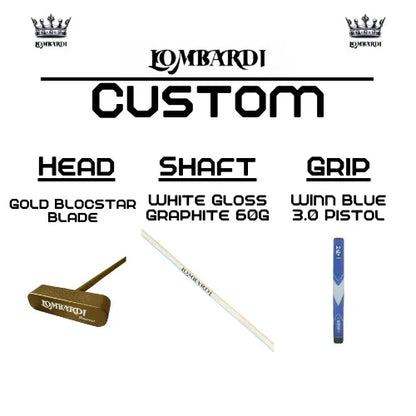 Lombardi Golf Custom Gold Blocstar Blade Golf Putter - GOLF LEAGUE