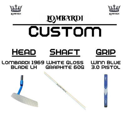 Lombardi Golf Custom Blue 1969 Double Wide Blade Left Hand Golf Putter - GOLF LEAGUE