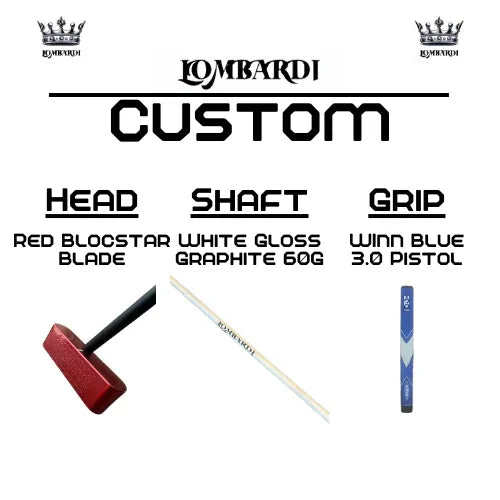 Lombardi Golf Custom Red Blocstar Blade Golf Putter - GOLF LEAGUE