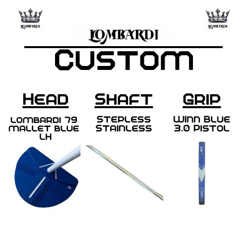 Lombardi Golf Custom Blue 79 Left-Handed Mallet Golf Putter - GOLF LEAGUE