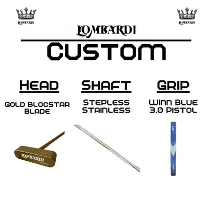 Lombardi Golf Custom Gold Blocstar Blade Golf Putter - GOLF LEAGUE