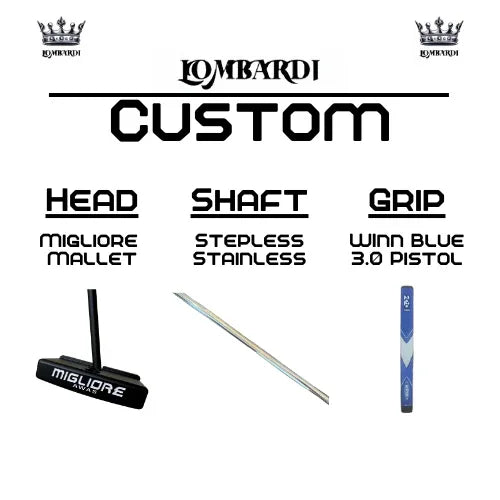 Lombardi Golf Custom Black Migliore Mallet Golf Putter - GOLF LEAGUE