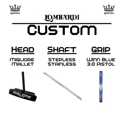 Lombardi Golf Custom Black Migliore Mallet Golf Putter - GOLF LEAGUE