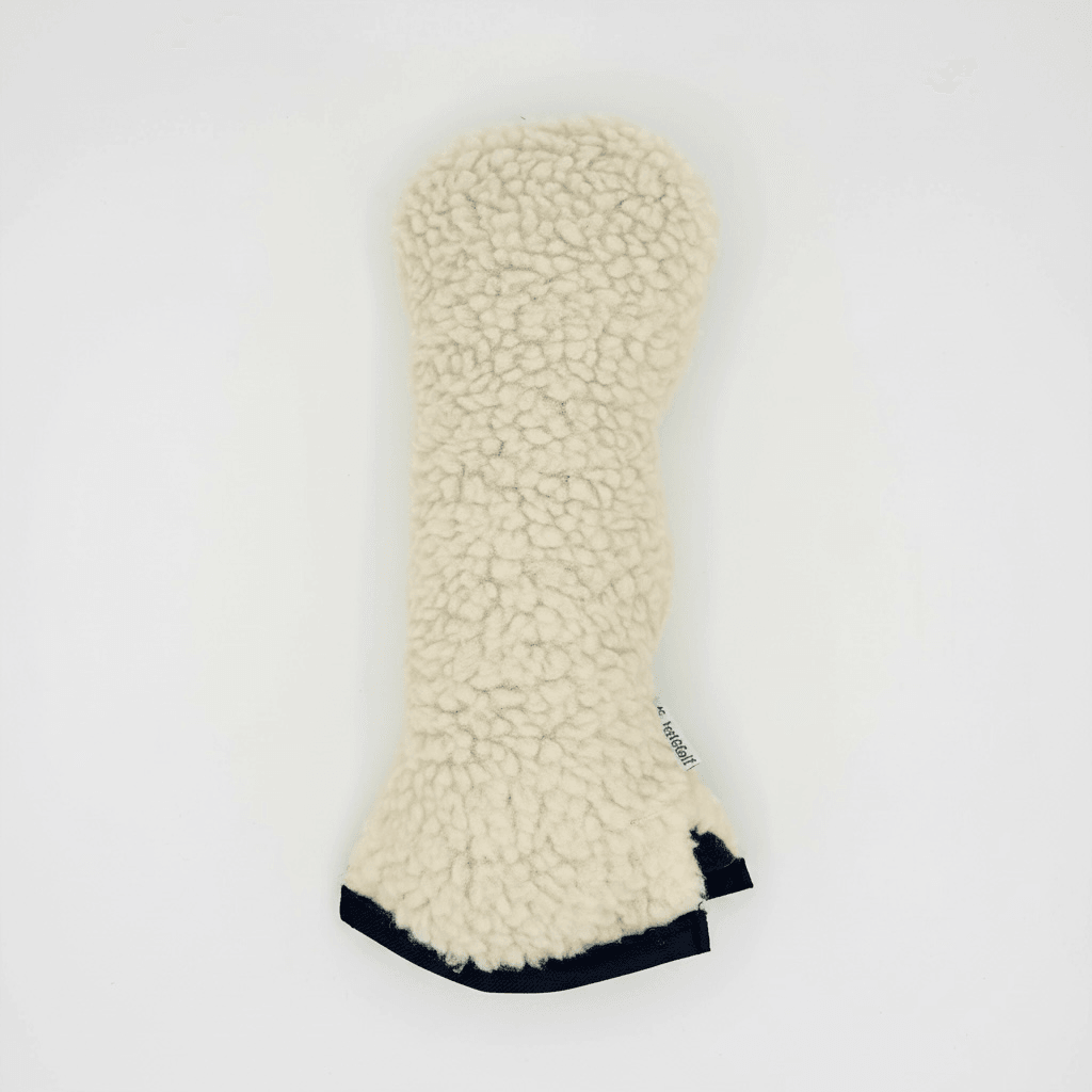 Cream Sherpa Fairway Wood Headcover w/ Navy Trim - Just4Golf