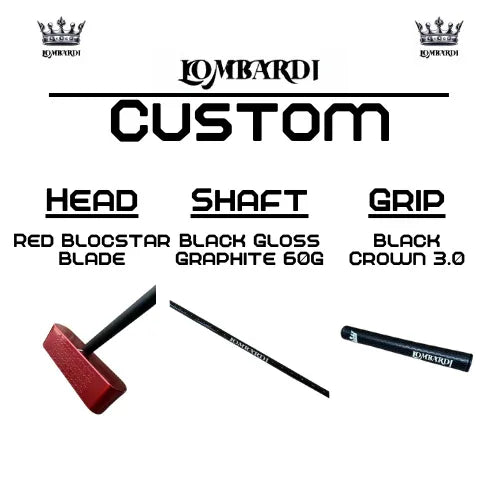 Lombardi Golf Custom Red Blocstar Blade Golf Putter - GOLF LEAGUE