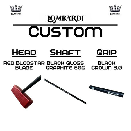 Lombardi Golf Custom Red Blocstar Blade Golf Putter - GOLF LEAGUE