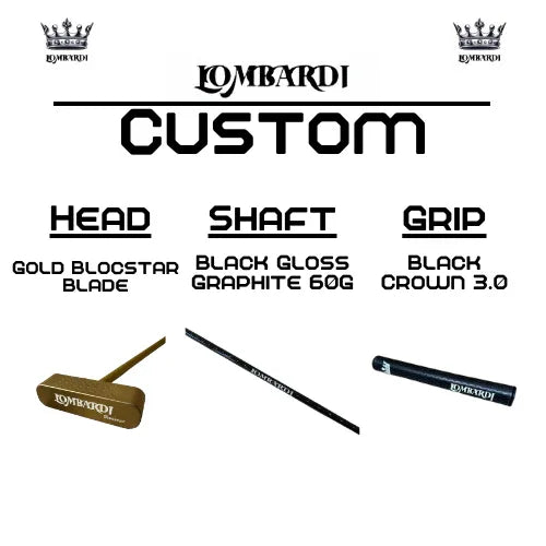 Lombardi Golf Custom Gold Blocstar Blade Golf Putter - GOLF LEAGUE
