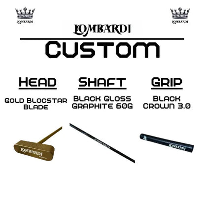 Lombardi Golf Custom Gold Blocstar Blade Golf Putter - GOLF LEAGUE