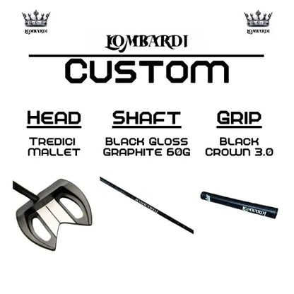 Lombardi Golf Custom Black Tredici Mallet Golf Putter - GOLF LEAGUE