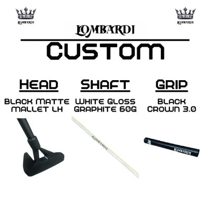 Lombardi Golf Custom Black Matte Left Hand Mallet Golf Putter - GOLF LEAGUE