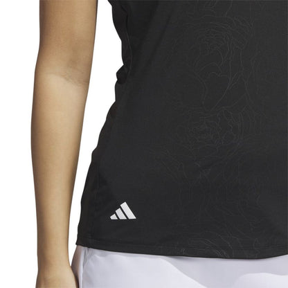 Adidas Women's Embossed Sleeveless Polo 2023 - Black