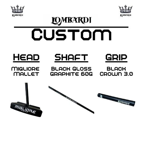 Lombardi Golf Custom Black Migliore Mallet Golf Putter - GOLF LEAGUE