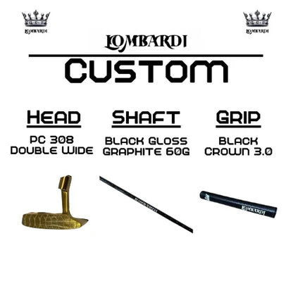Lombardi Golf Custom Gold PC-308 Double Wide Blade-Golf Putter - GOLF LEAGUE