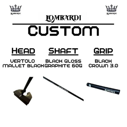 Lombardi Golf Custom Black Vertolo Mallet Golf Putter - GOLF LEAGUE